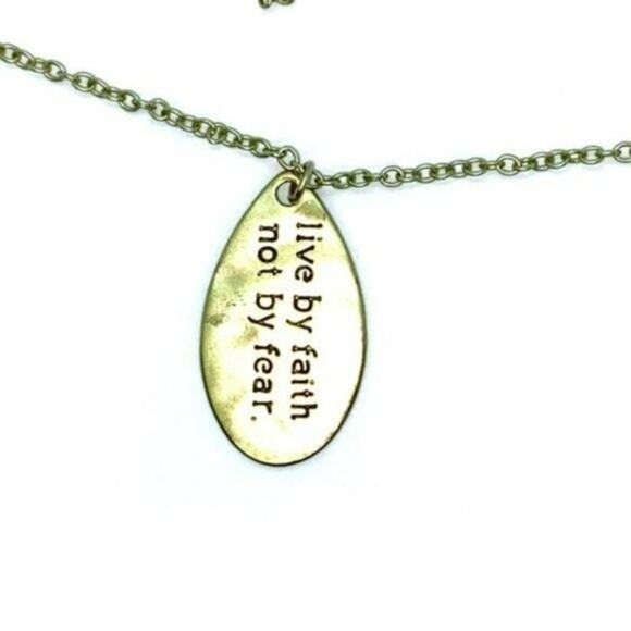 Inspirational Faith Fear Religious Necklace - Picture 2 of 5